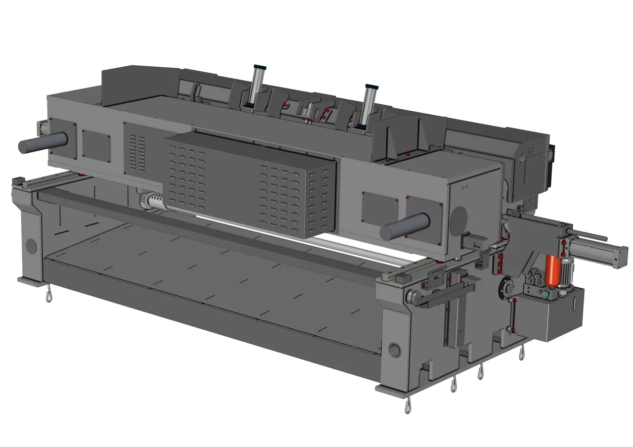 Spindleless Veneer Lathe 3D Structure CAD Model
